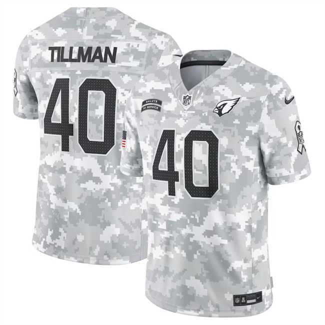 Mens Arizona Cardinals #40 Pat Tillman 2024 Arctic Camo Salute To Service Limited Stitched Jersey Dyin